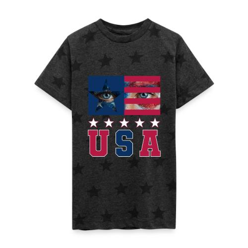 Stars and Vision USA - Kid's 5 Star Print T-Shirt