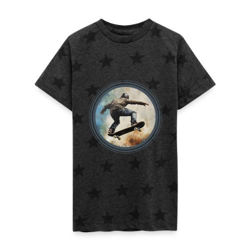 Skateboarding Energy - Kid's 5 Star Print T-Shirt