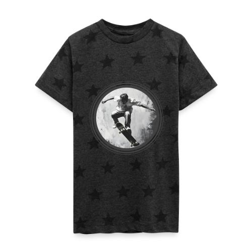 Skateboarding Vibes Only - Kid's 5 Star Print T-Shirt