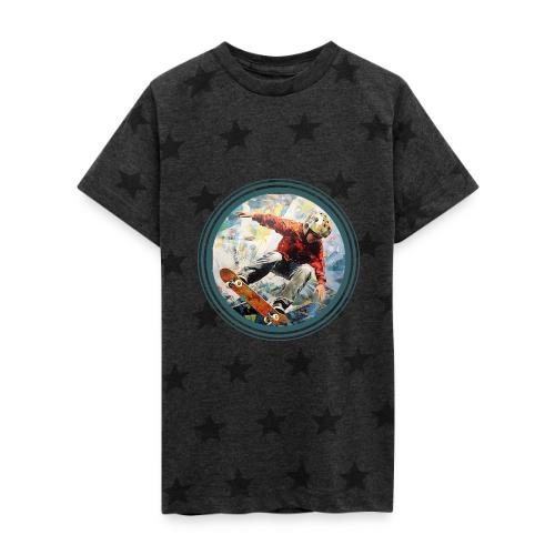 Skateboarding Fuel - Kid's 5 Star Print T-Shirt
