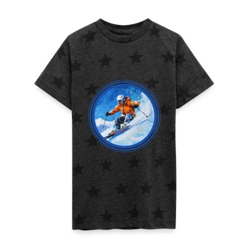 Skiing: On the Edge - Kid's 5 Star Print T-Shirt