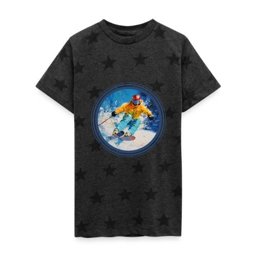 Born for Skiing - Kid's 5 Star Print T-Shirt