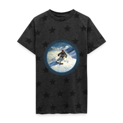 Skiing Power Moves - Kid's 5 Star Print T-Shirt