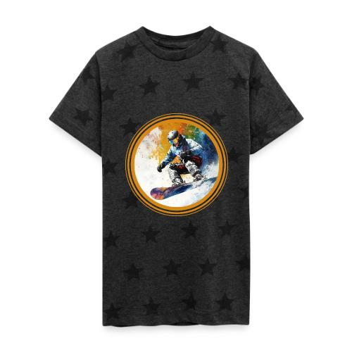 Snowboarding Dreams - Kid's 5 Star Print T-Shirt