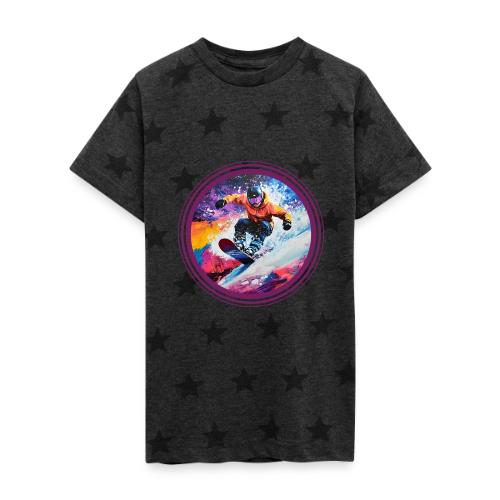 Snowboarding Spirit - Kid's 5 Star Print T-Shirt