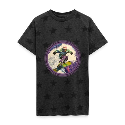Snowboarding Soul - Kid's 5 Star Print T-Shirt