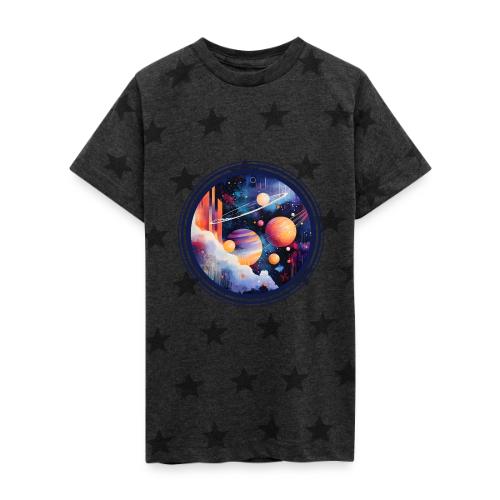Floating Planetscape - Kid's 5 Star Print T-Shirt