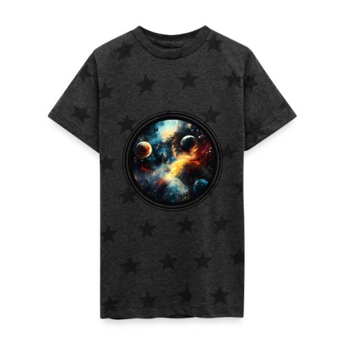 Painted Cosmos of Planets - Kid's 5 Star Print T-Shirt