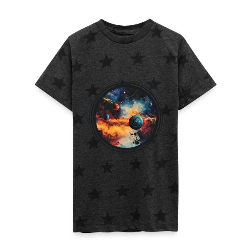 Cosmic Brush Planets - Kid's 5 Star Print T-Shirt