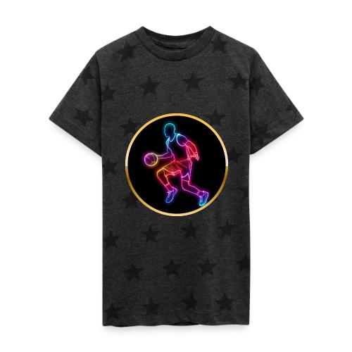 Basketball: Neon Dribble Pulse - Kid's 5 Star Print T-Shirt