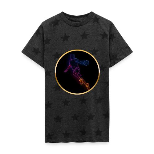 Basketball: Neon Jump Shot - Kid's 5 Star Print T-Shirt