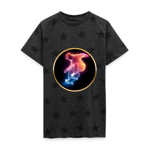 Skateboarding: Golden Trick Rider - Kid's 5 Star Print T-Shirt