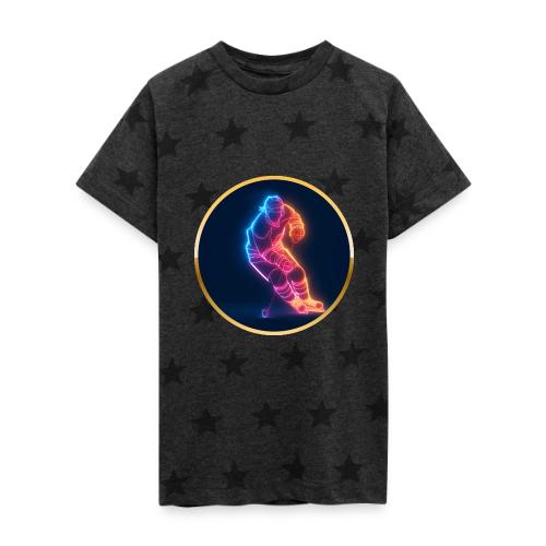 Hockey: Neon Hockey Sketch - Kid's 5 Star Print T-Shirt
