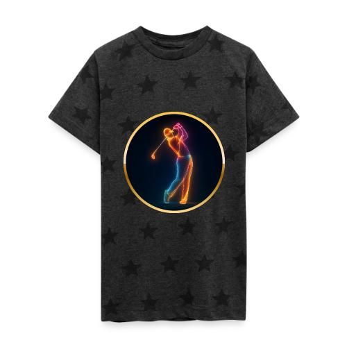 Neon Golf Motion - Kid's 5 Star Print T-Shirt