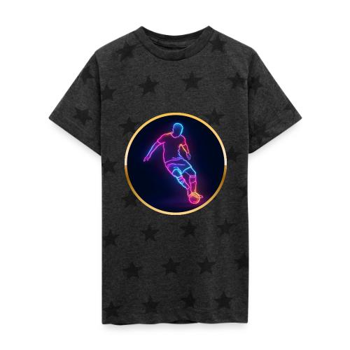 Soccer: Neon Golden Goal - Kid's 5 Star Print T-Shirt