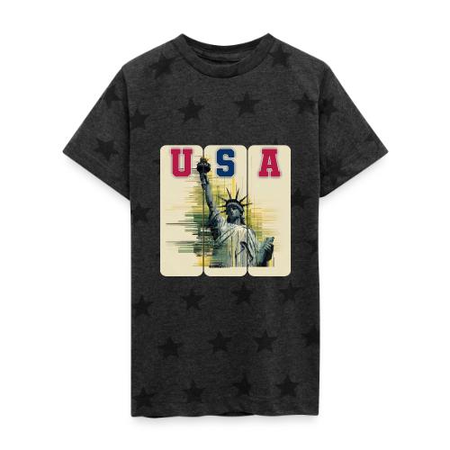 Art illustration of the Statue of Liberty - Kid's 5 Star Print T-Shirt