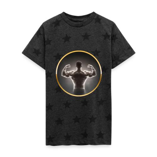 Bodybuilding: Neon Strength Frame - Kid's 5 Star Print T-Shirt