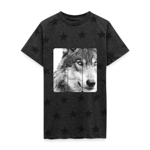 Wolf Face Triptych: Silent Alpha - Kid's 5 Star Print T-Shirt