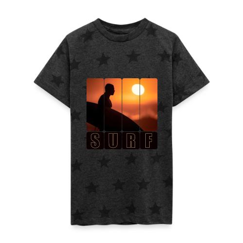 Surfing: Sunset Surf Panels - Kid's 5 Star Print T-Shirt