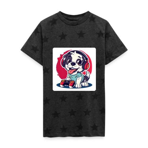 Puppy: Playful Paws Gaming Buddy - Kid's 5 Star Print T-Shirt