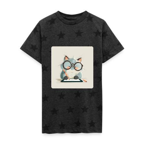 Creative Cat Digital Artist Illustration - Kid's 5 Star Print T-Shirt