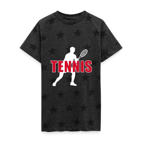 Red Court Tennis - Kid's 5 Star Print T-Shirt
