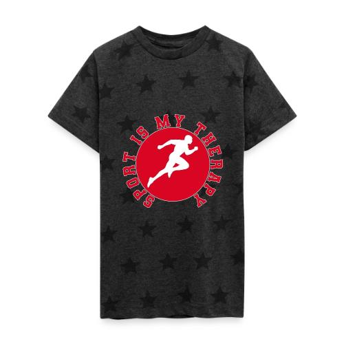 Sport Is My Therapy – Running Motivation Badge - Kid's 5 Star Print T-Shirt