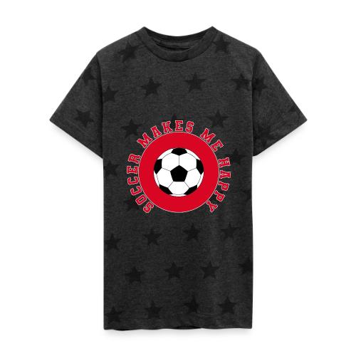 Soccer Makes Me Happy – Football Joy Graphic - Kid's 5 Star Print T-Shirt