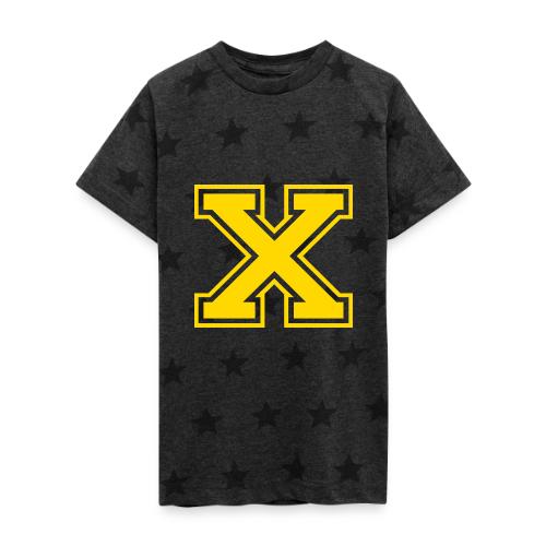Letter X – Capital Athletic Alphabet Monogram - Kid's 5 Star Print T-Shirt