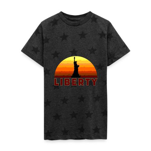 USA: Sunset Liberty Bold - Kid's 5 Star Print T-Shirt