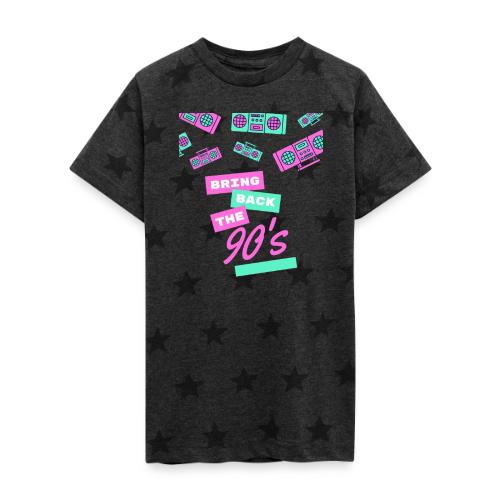 Bring Back The 90s Nostalgia Design| Retro 90s Art - Kid's 5 Star Print T-Shirt