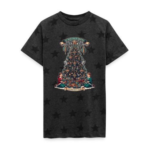 Twelve Days of Christmas T-Shirt - Kid's 5 Star Print T-Shirt