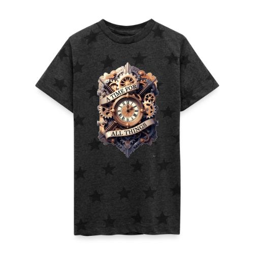 Ornate Clockwork T-Shirt - Kid's 5 Star Print T-Shirt