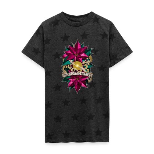 Queen of the Solstice Poinsettia T-Shirt - Kid's 5 Star Print T-Shirt