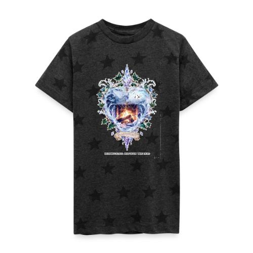 Imbolc Candle Veil T-Shirt | Veiled Rebirth - Kid's 5 Star Print T-Shirt