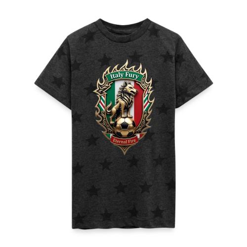 Italy Wolf Fury T-Shirt, Italian Flag Pride Gift - Kid's 5 Star Print T-Shirt