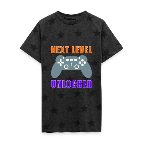 Next Level Unlocked Gamer Design - Kid's 5 Star Print T-Shirt