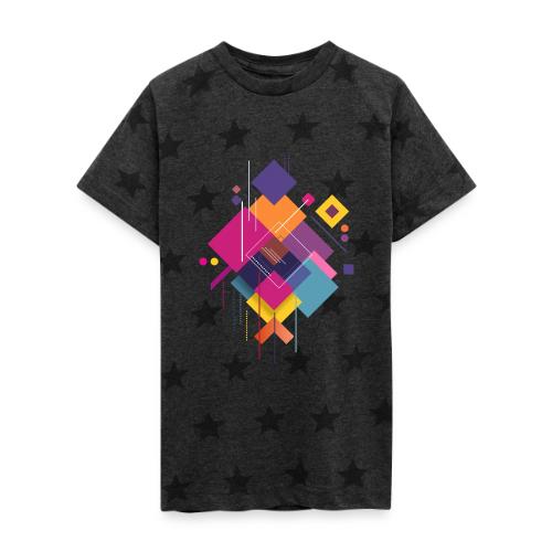 Vibrant Geometry - Kid's 5 Star Print T-Shirt