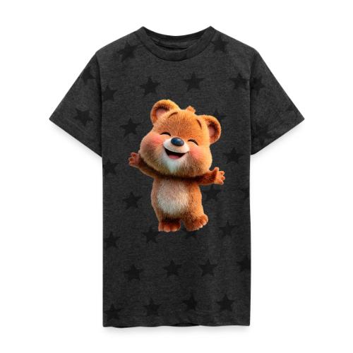 Joyful Baby Bear with Arms Up - Kid's 5 Star Print T-Shirt