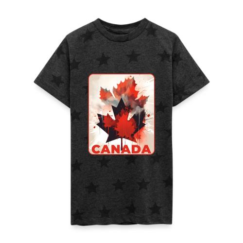 Canada Inked Leaf - Kid's 5 Star Print T-Shirt