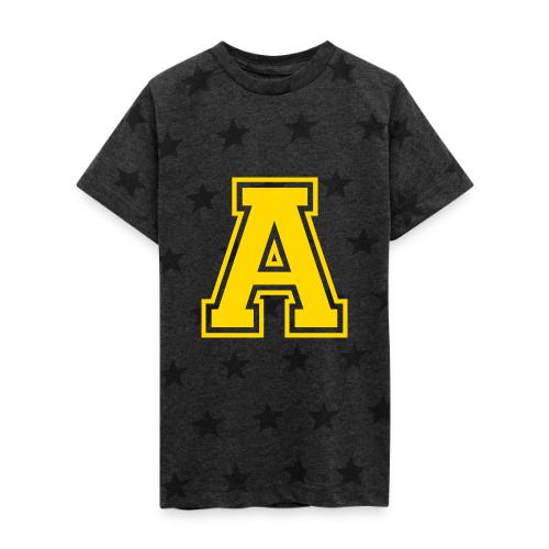 Letter A – Capital Athletic Alphabet Monogram - Kid's 5 Star Print T-Shirt
