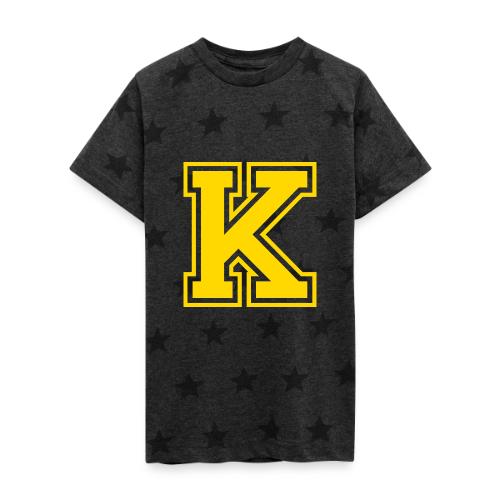 Letter k – Capital Athletic Alphabet Monogram - Kid's 5 Star Print T-Shirt
