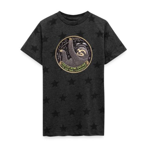 Sloth Home Watcher T Shirt - Kid's 5 Star Print T-Shirt