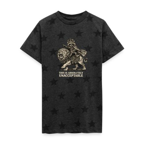Funny Raccoon King Riding Lion Vintage Meme Art - Kid's 5 Star Print T-Shirt