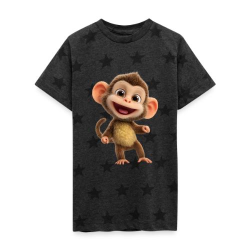 Happy Baby Monkey Standing - Kid's 5 Star Print T-Shirt
