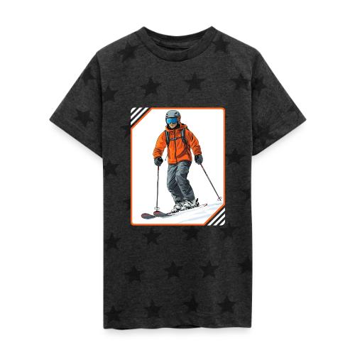 Skiing Thrill Ride - Kid's 5 Star Print T-Shirt