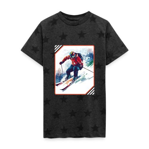 Skiing is Life - Kid's 5 Star Print T-Shirt