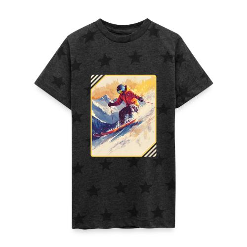 Skiing Through Snow Dreams - Kid's 5 Star Print T-Shirt