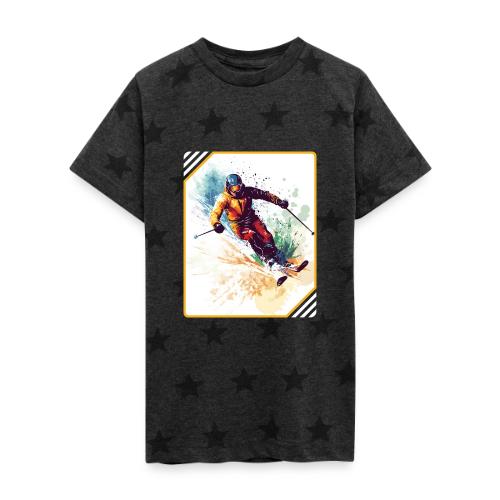 Winter Skiing Escape - Kid's 5 Star Print T-Shirt