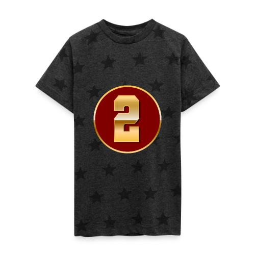 Number 2 in Gold Varsity Font - Kid's 5 Star Print T-Shirt